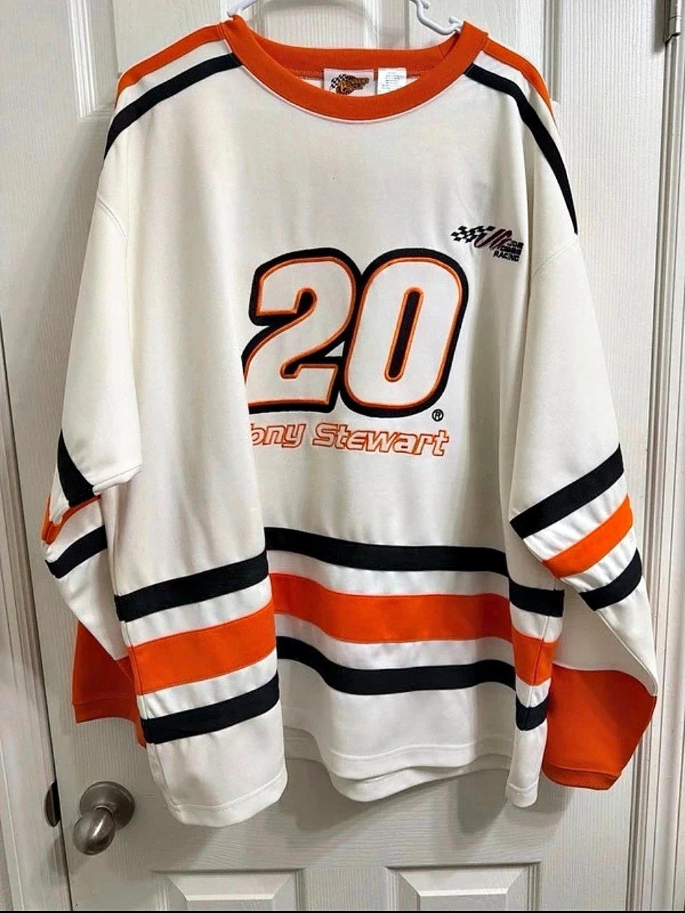 Winners Circle Tony Stewart #20 jersey Men's White & Orange Size XXL